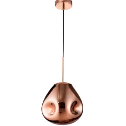 Lampade A Sospensione-Selezionato da Mazzolaluce Lampada a sospensione sfera di vetro rame specchiato martellato 25 cm moderna