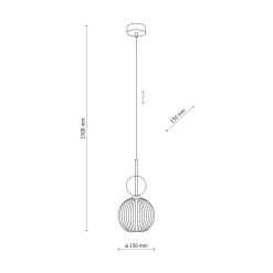 Lampade A Sospensione-Selezionato da Mazzolaluce lampada a sospensione sfera di vetro bianco ambra parti in oro