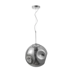 Lampade A Sospensione-Selezionato da Mazzolaluce Lampada a sospensione sfera di vetro martellato fume 30 cm design moderna