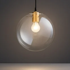 Lampade A Sospensione-Selezionato da Mazzolaluce Lampada a sospensione sfera di vetro 25cm boccia trasparente