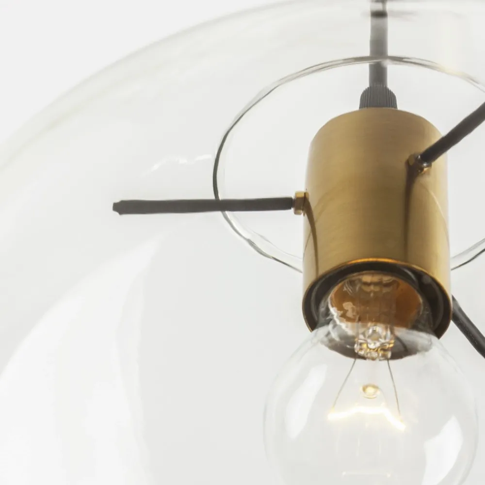 Lampade A Sospensione-Selezionato da Mazzolaluce Lampada a sospensione sfera di vetro 25cm boccia trasparente