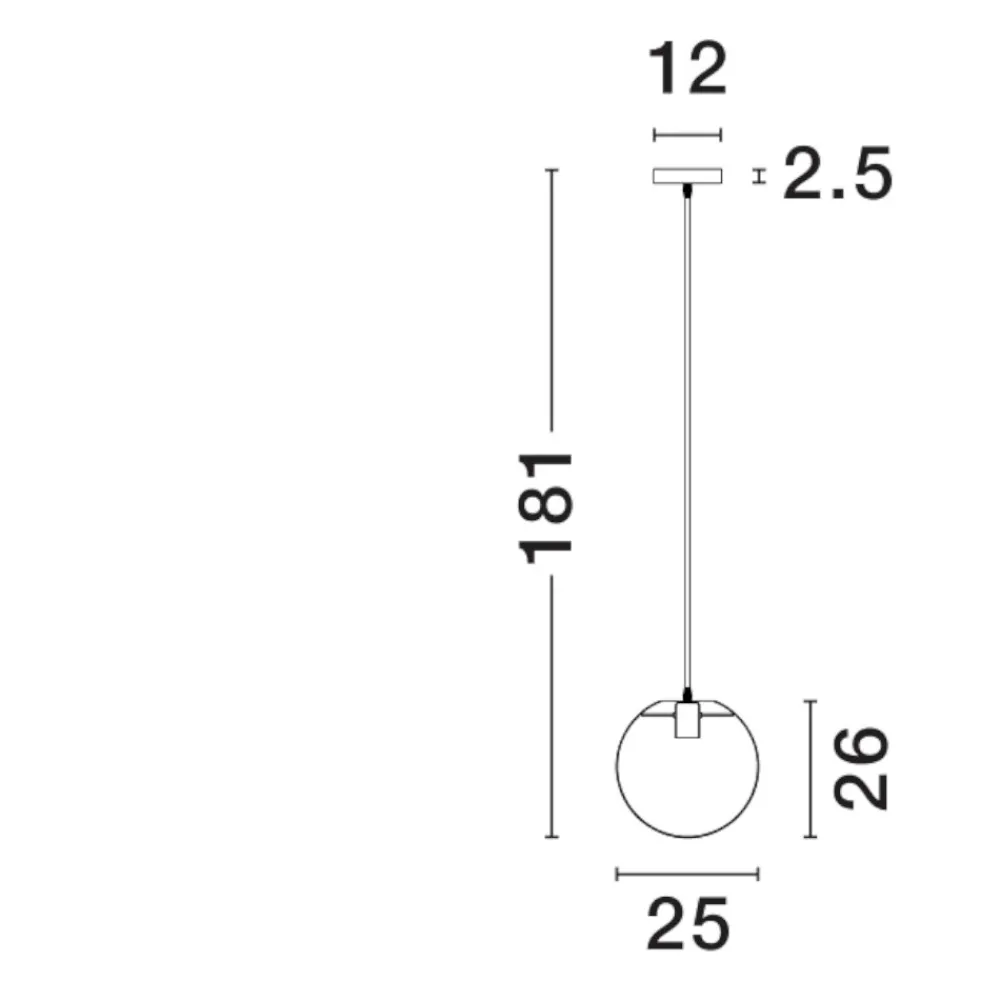 Lampade A Sospensione-Selezionato da Mazzolaluce Lampada a sospensione sfera di vetro 25cm boccia trasparente
