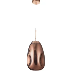 Lampade A Sospensione-Selezionato da Mazzolaluce Lampada a sospensione sfera di vetro rame lucido design moderna 22 cm