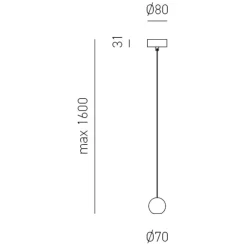 Lampade A Sospensione-Gea Luce Lampada a sospensione sfera nera led 3000k guya