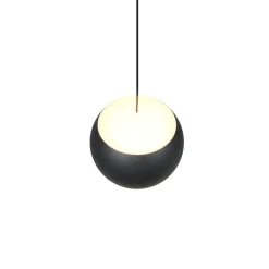 Lampade A Sospensione-Selezionato da Mazzolaluce Lampada a sospensione sfera nera led 2700k-6500k moderna con telecomando