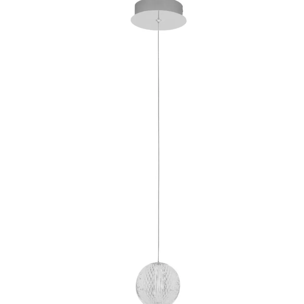 Lampade A Sospensione-Selezionato da Mazzolaluce Lampada a sospensione sfera vetro decorato argento led 3200k