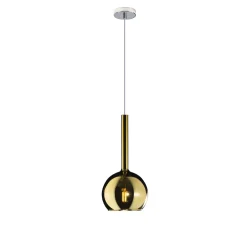 Lampade A Sospensione-Top Light Lampada a sospensione sfera vetro specchiato oro lucido