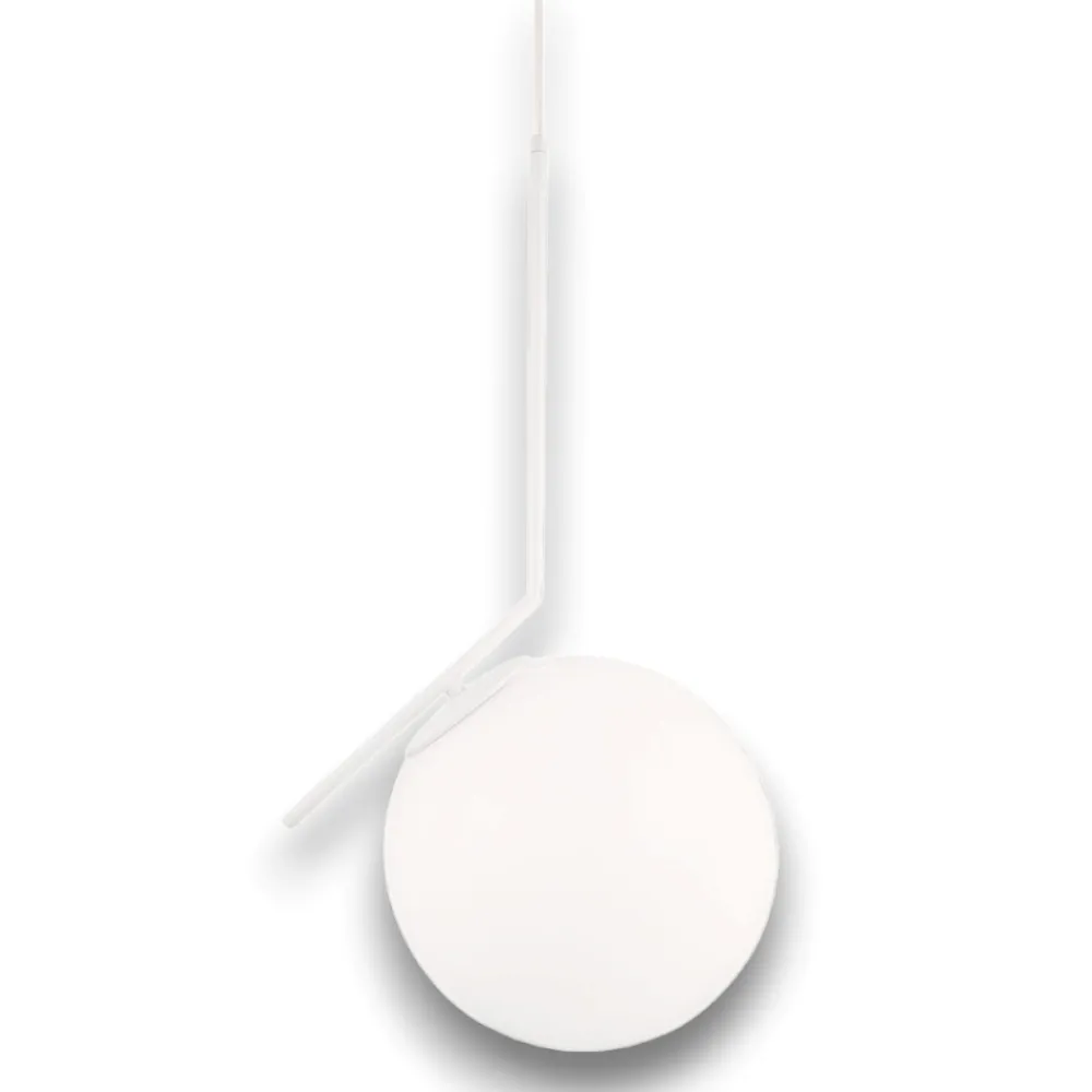 Lampade A Sospensione-Selezionato da Mazzolaluce Lampada a sospensione sfera vetro bianca