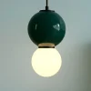 Lampade A Sospensione-Selezionato da Mazzolaluce Lampada a sospensione sfere vetro porcellana verde led 3000k