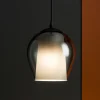 Lampade A Sospensione-Ondaluce Lampada a sospensione so bonnie1 vetro fume base nero