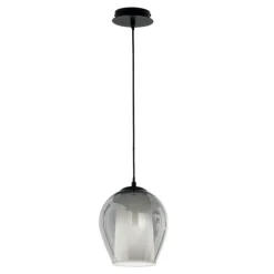 Lampade A Sospensione-Ondaluce Lampada a sospensione so bonnie1 vetro fume base nero