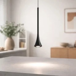 Lampade A Sospensione-Fabas Luce Lampada a sospensione susa led 5w 3000k nera moderna
