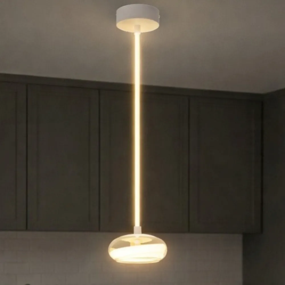 Lampade A Sospensione-Selezionato da Mazzolaluce Lampada a sospensione tonda vetro trasparente led 13w 4000k dimmerabile