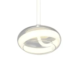 Lampade A Sospensione-Selezionato da Mazzolaluce Lampada a sospensione tonda vetro trasparente led 13w 4000k dimmerabile