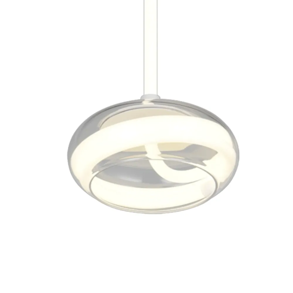 Lampade A Sospensione-Selezionato da Mazzolaluce Lampada a sospensione tonda vetro trasparente led 13w 4000k dimmerabile