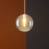 Lampade A Sospensione-Top Light Lampada a sospensione toplight sfera vetro ambra