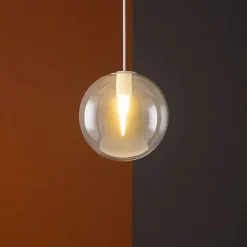 Lampade A Sospensione-Top Light Lampada a sospensione toplight sfera vetro ambra