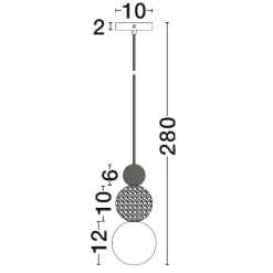 Lampade A Sospensione-Selezionato da Mazzolaluce Lampada a sospensione travertino sfera vetro per comodino