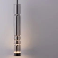 Lampade A Sospensione-Selezionato da Mazzolaluce Lampada a sospensione tubo vetro fume per camera da letto