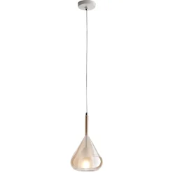 Lampade A Sospensione-Fabas Luce Lampada a sospensione vetro ambra design lila