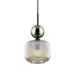 Lampade A Sospensione-Selezionato da Mazzolaluce lampada a sospensione vetro ambra verde stile contemporaneo