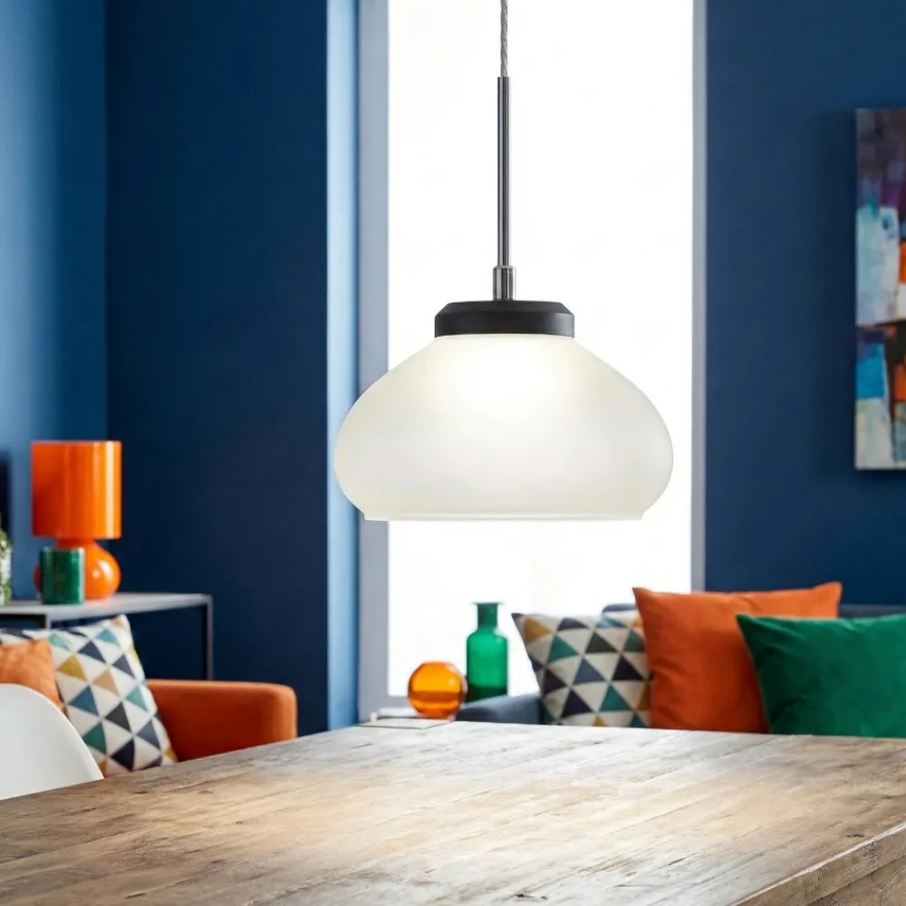 Lampade A Sospensione-Fabas Luce Lampada a sospensione vetro bianco arabella