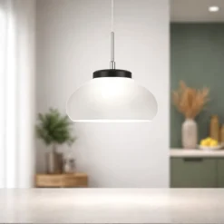 Lampade A Sospensione-Fabas Luce Lampada a sospensione vetro bianco arabella