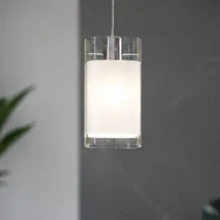 Lampade A Sospensione-Top Light Lampada a sospensione vetro bianco quadrata