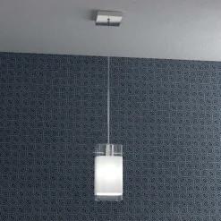 Lampade A Sospensione-Top Light Lampada a sospensione vetro bianco quadrata