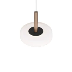 Lampade A Sospensione-Selezionato da Mazzolaluce Lampada a sospensione vetro disco bianco metallo caffè design led 3000k dimmerabile