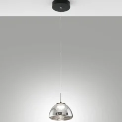 Lampade A Sospensione-Fabas Luce Lampada a sospensione vetro fume lucille