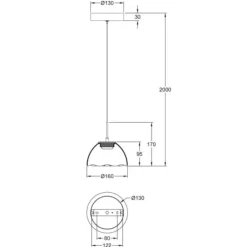 Lampade A Sospensione-Fabas Luce Lampada a sospensione vetro fume lucille