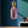Lampade A Sospensione-Selezionato da Mazzolaluce Lampada a sospensione vetro giallo rosa moderna led 9w 3000k