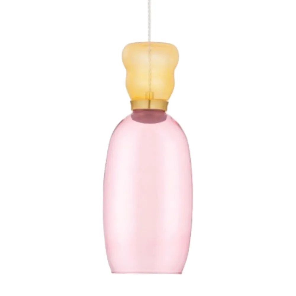 Lampade A Sospensione-Selezionato da Mazzolaluce Lampada a sospensione vetro giallo rosa moderna led 9w 3000k