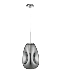 Lampade A Sospensione-Selezionato da Mazzolaluce Lampada a sospensione vetro modellato cromo specchiato design moderno