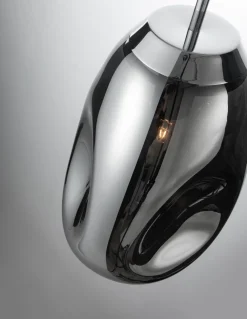 Lampade A Sospensione-Selezionato da Mazzolaluce Lampada a sospensione vetro modellato cromo specchiato design moderno