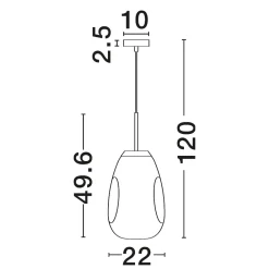 Lampade A Sospensione-Selezionato da Mazzolaluce Lampada a sospensione vetro modellato specchiato oro lucido design moderno