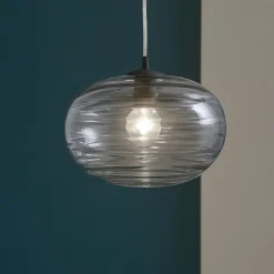 Lampade A Sospensione-Selezionato da Mazzolaluce Lampada a sospensione vetro sfera trasparente grigio