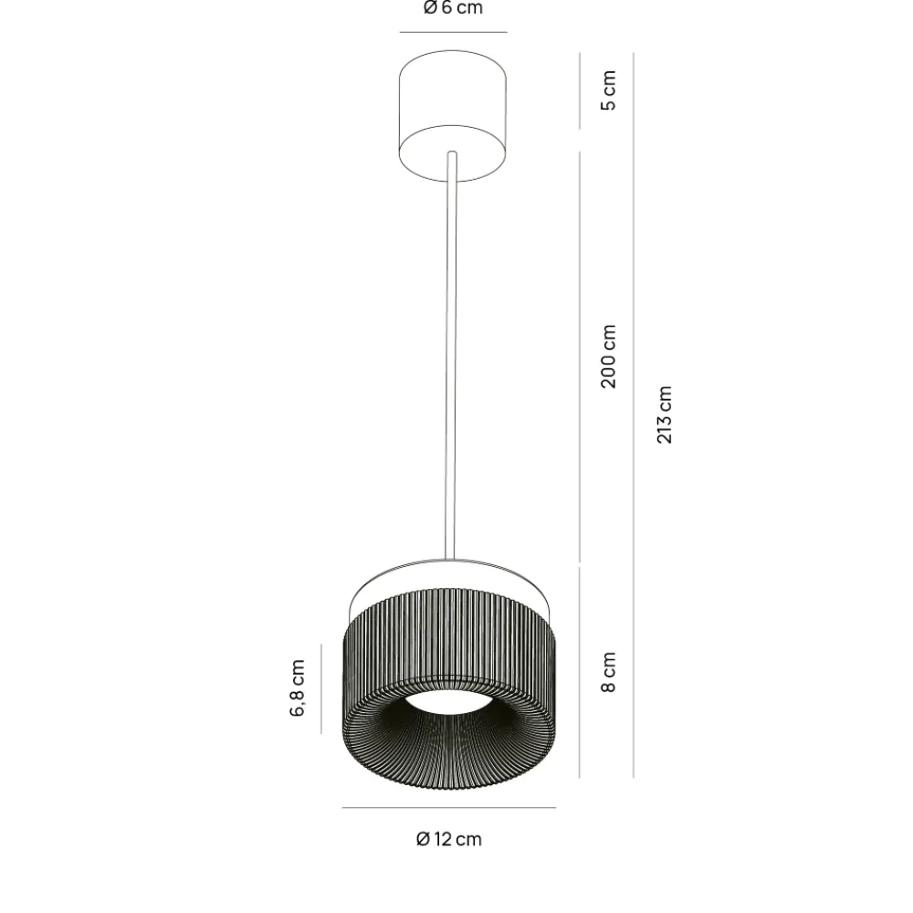 Lampade A Sospensione-Vivida International Lampada a sospensione vivida pilastro vetro rigato bianco satinato