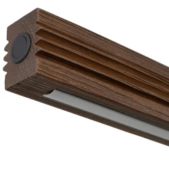 Lampadari Moderni-Selezionato da Mazzolaluce Lampada barra a sospensione di legno noce per tavolo soggiorno moderno