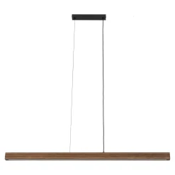 Lampadari Moderni-Selezionato da Mazzolaluce Lampada barra a sospensione di legno noce per tavolo soggiorno moderno