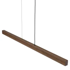 Lampadari Moderni-Selezionato da Mazzolaluce Lampada barra a sospensione di legno noce per tavolo soggiorno moderno