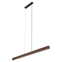 Lampadari Moderni-Selezionato da Mazzolaluce Lampada barra a sospensione di legno noce per tavolo soggiorno moderno