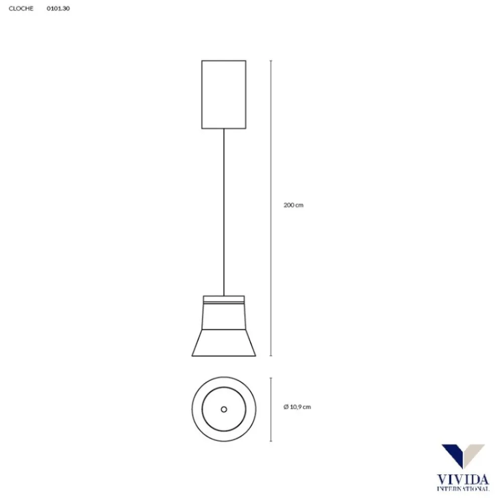 Lampade A Sospensione-Vivida International Lampada bianca a sospensione moderna led 6w 3000k vivida cloche