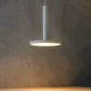 Lampade A Sospensione-Selezionato da Mazzolaluce Lampada bianca a sospensione led 11w 3000k disco piatto