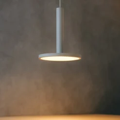 Lampade A Sospensione-Selezionato da Mazzolaluce Lampada bianca a sospensione led 11w 3000k disco piatto