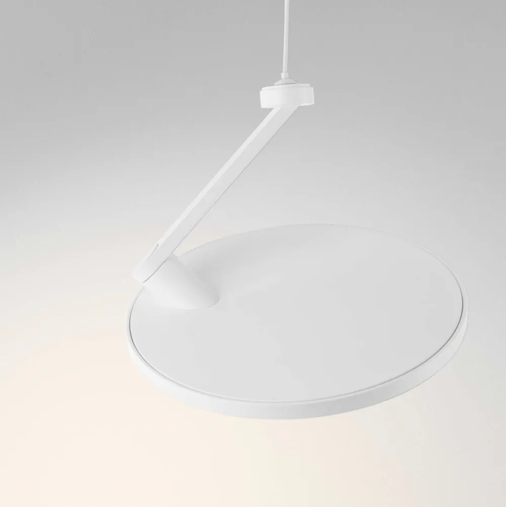 Lampade A Sospensione-Selezionato da Mazzolaluce Lampada bianca a sospensione disco orientabile led 3000k
