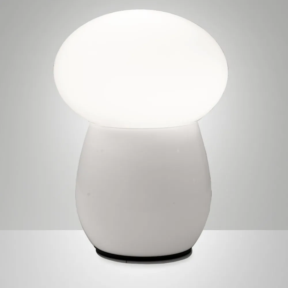 Abat Jour-Fabas Luce Lampada bianca da tavolo design moderna in vetro freddy