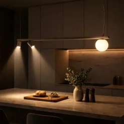 Lampadari Cucina-Selezionato da Mazzolaluce Lampada bilancere a sospensione grigio seta per bancone isola penisola cucina