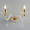 Applique Da Parete-Ondaluce Lampada 2 bracci di cristallo trasparente oro brigida